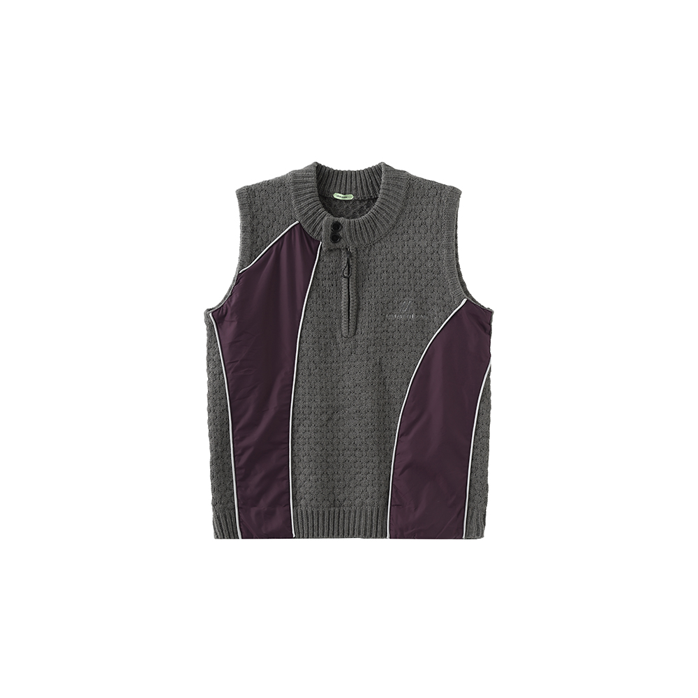 [UMAMIISM : 우마미즘] Double panels zip-up outdoor vest grey