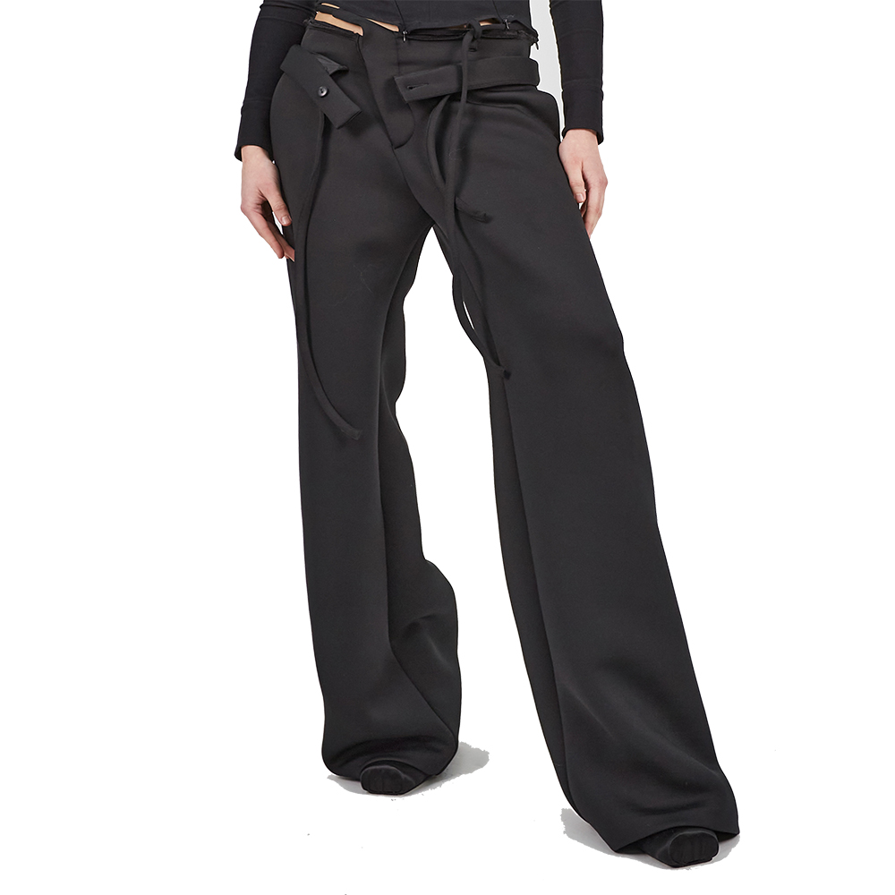 [OTTOLINGER : 오토링거] Double Waistband Suit Trousers Black