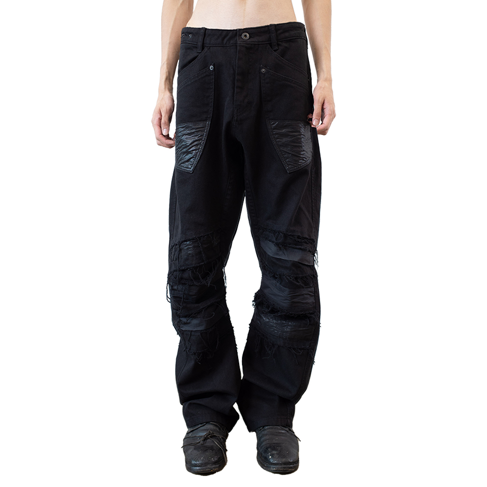 [CARNET ARCHIVE : 카르넷 아카이브] HUMAN-SHELL DESTROYED TROUSERS BLACK