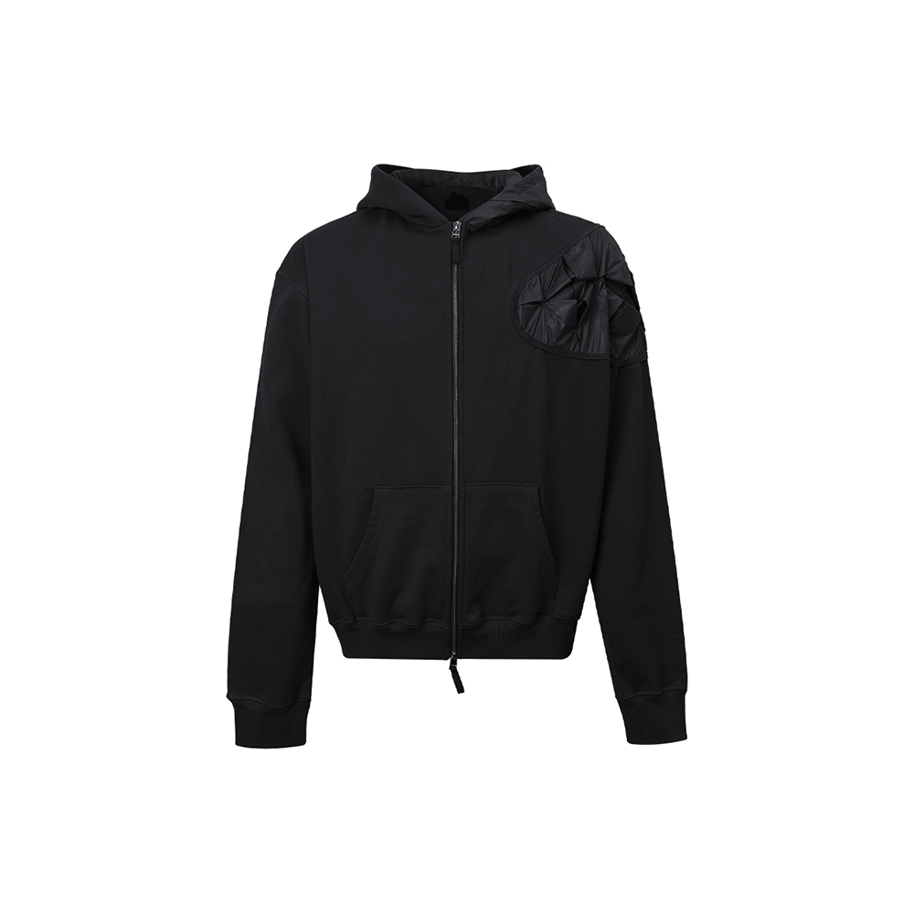 [KANGJUNGSEOK : 강정석] ORIGAMI HOODIE ZIP UP GLEAMY BLACK