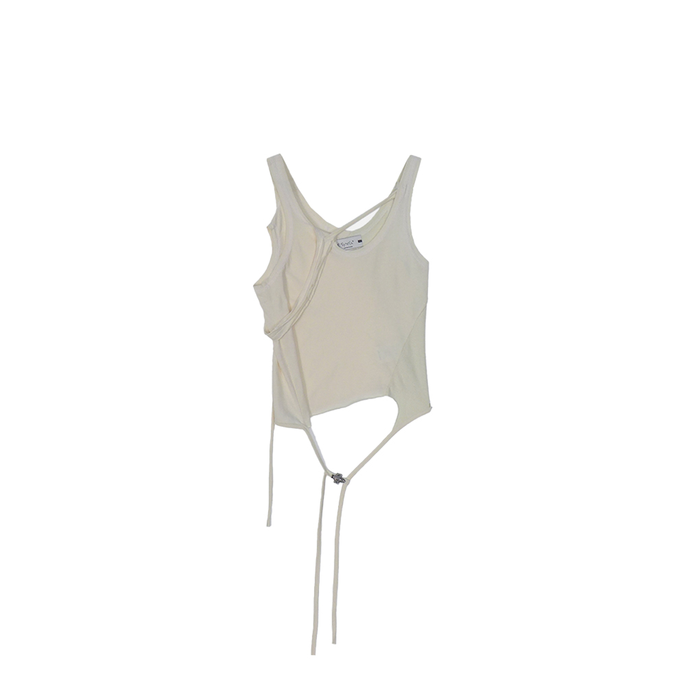 [AE SYNCTX : 에이시넥틱스] TRIMMED SLEEVELESS TOP IVORY