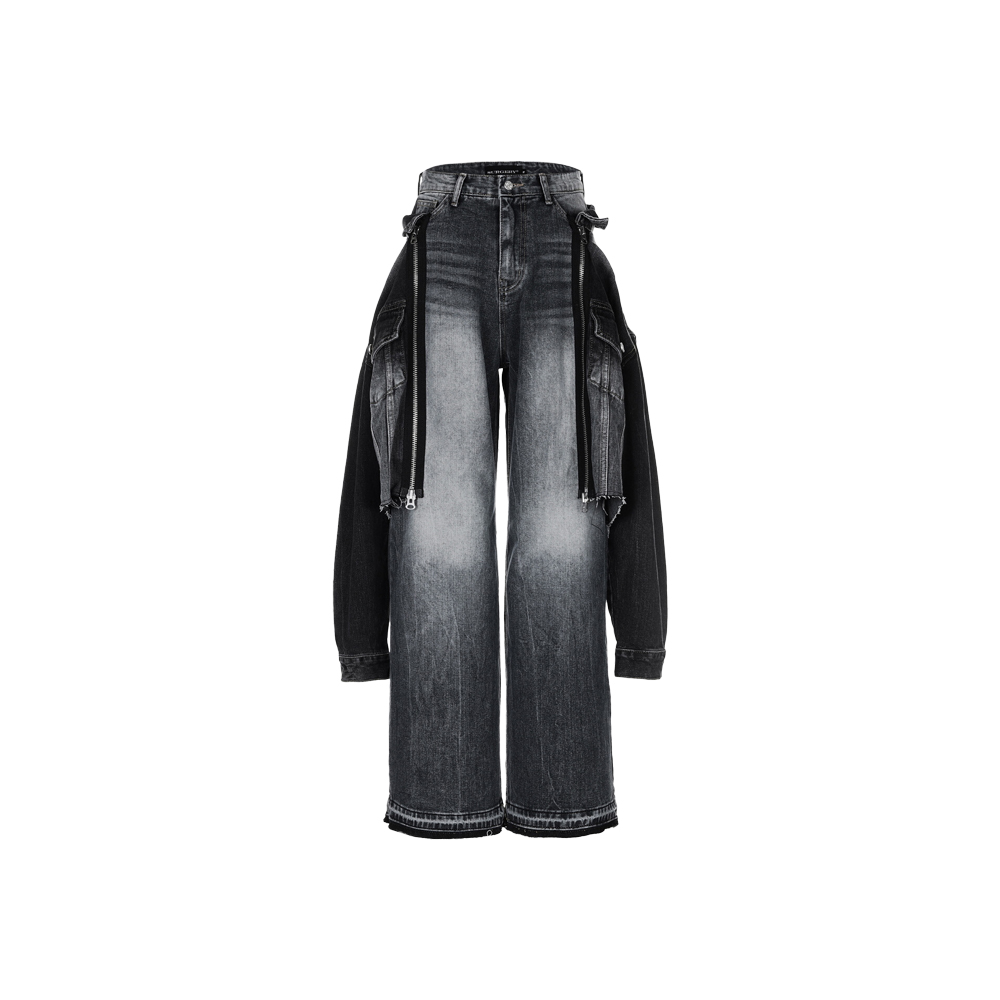 [SURGERY : 써저리] surgery hybrid set-up docked jeans &#039;black denim&#039;