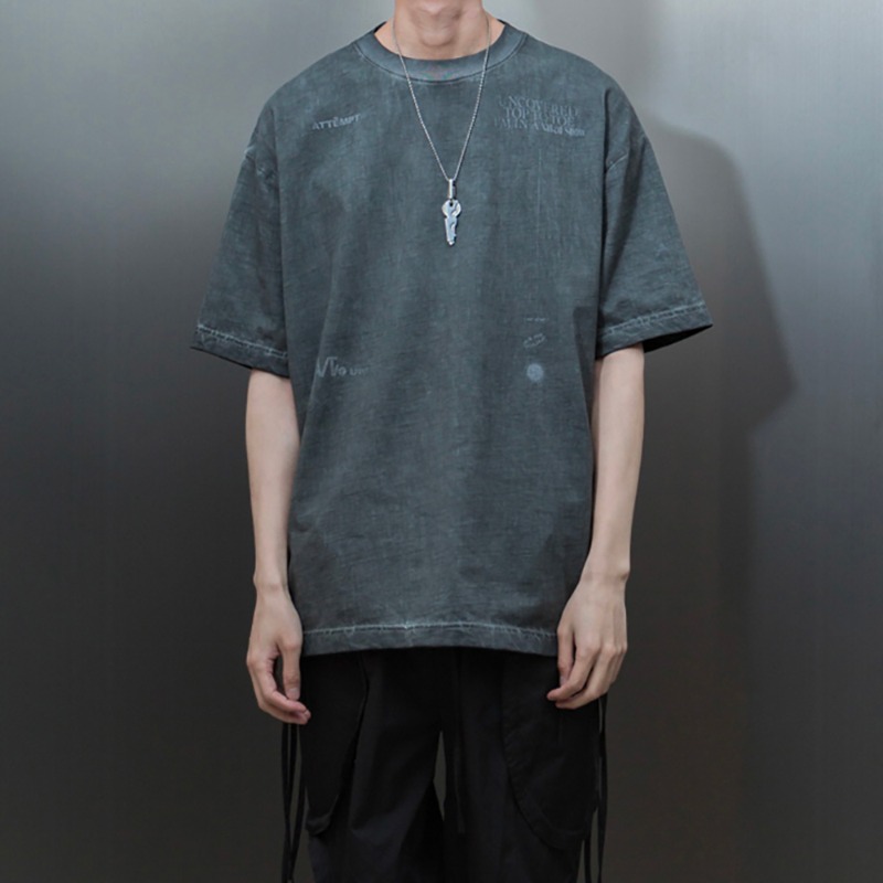 [ATTÈMPT : 어템트] &quot;LINEAR&quot; UNCOVERED Dyed T-shirt