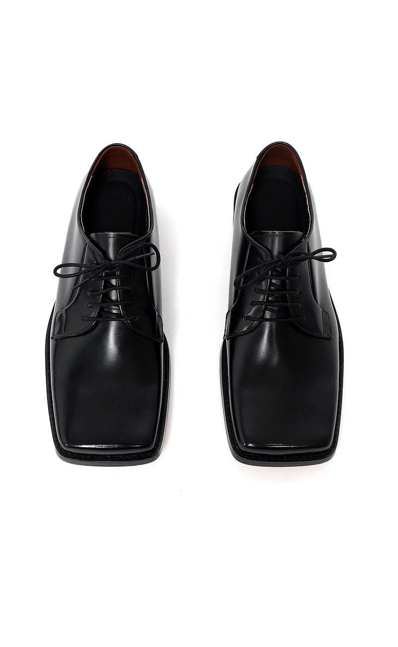 New Square Toe Derby Shoes (black) - SCENERITY