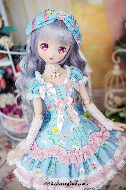 Adorable Lolita Mini Dress-blue