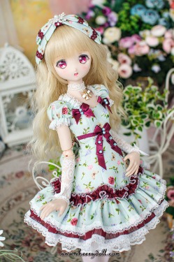 Adorable Lolita Mini Dress-Mint