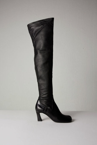 Lua Knee High Boots Lamb Skin / Cow Leather Black