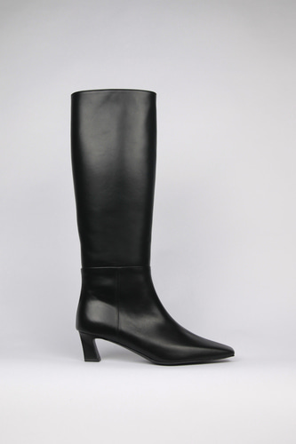 Ava Long Boots Leather Blackblanc sur blanc blanc sur blanc 블랑수블랑 디자이너 슈즈
