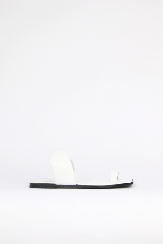 Lou Leather Slides Whiteblanc sur blanc blanc sur blanc 블랑수블랑 디자이너 슈즈