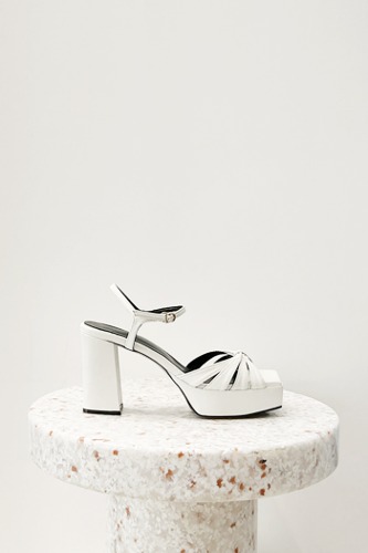 Jude Flatform Sandals Leather Ivoryblanc sur blanc blanc sur blanc 블랑수블랑 디자이너 슈즈