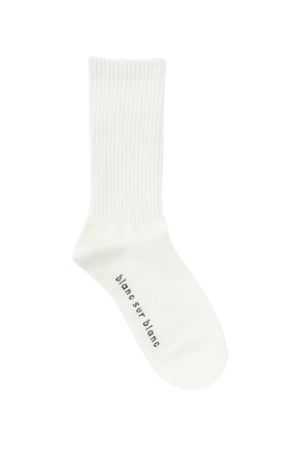 Ribbed Cotton Blend Socks Ivoryblanc sur blanc blanc sur blanc 블랑수블랑 디자이너 슈즈