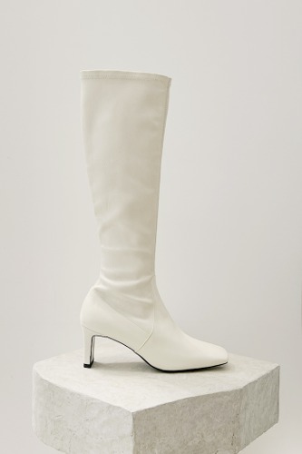 Leo Stretch Lamb Skin Boots 7cm Ivoryblanc sur blanc blanc sur blanc 블랑수블랑 디자이너 슈즈