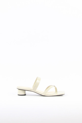 Mirabelle Sandals Leather Beige Croccoblanc sur blanc blanc sur blanc 블랑수블랑 디자이너 슈즈