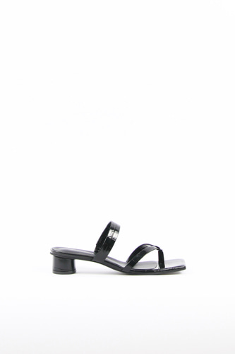 Mirabelle Sandals Leather Black Croccoblanc sur blanc blanc sur blanc 블랑수블랑 디자이너 슈즈