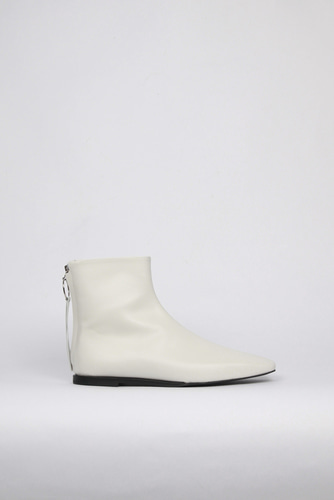 Bella Flat Ankle Boots Off-Whiteblanc sur blanc blanc sur blanc 블랑수블랑 디자이너 슈즈