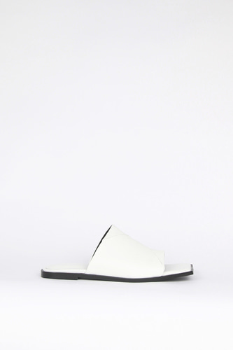 Ari Leather Slides Whiteblanc sur blanc blanc sur blanc 블랑수블랑 디자이너 슈즈