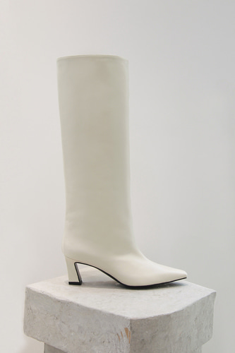 Mia Boots Leather Ivoryblanc sur blanc blanc sur blanc 블랑수블랑 디자이너 슈즈
