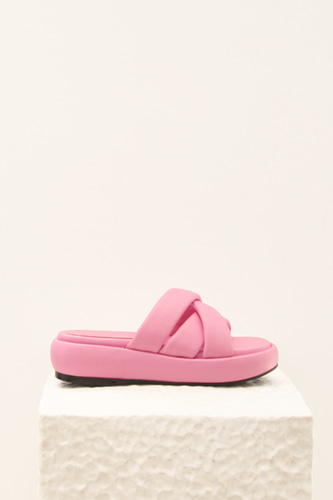 Sia Flatform Sandals Leather Pinkblanc sur blanc blanc sur blanc 블랑수블랑 디자이너 슈즈