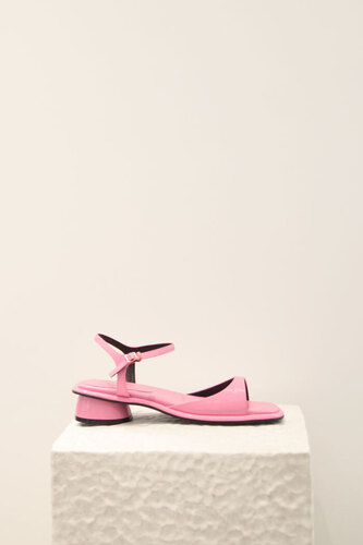 Jenny Sandals Leather Pink 3cmblanc sur blanc blanc sur blanc 블랑수블랑 디자이너 슈즈