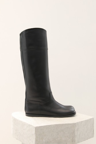 Gia Riding Boots Leather Blackblanc sur blanc blanc sur blanc 블랑수블랑 디자이너 슈즈