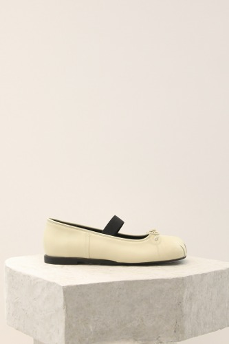 Lumi Ballet Flats Leather Cream Yellowblanc sur blanc blanc sur blanc 블랑수블랑 디자이너 슈즈