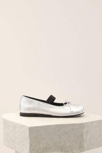 Lumi Ballet Flats Leather Silverblanc sur blanc blanc sur blanc 블랑수블랑 디자이너 슈즈
