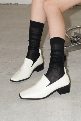 Merino Wool Socks Blackblanc sur blanc blanc sur blanc 블랑수블랑 디자이너 슈즈