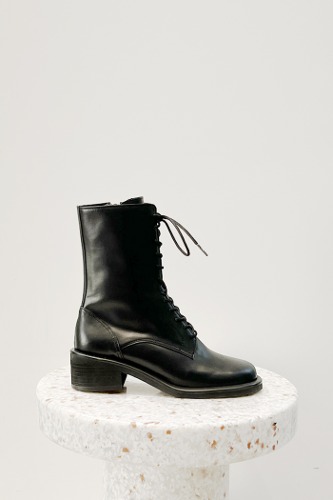 Bell Boots Leather Blackblanc sur blanc blanc sur blanc 블랑수블랑 디자이너 슈즈