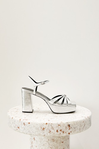 Jude Flatform Sandals Leather Silverblanc sur blanc blanc sur blanc 블랑수블랑 디자이너 슈즈