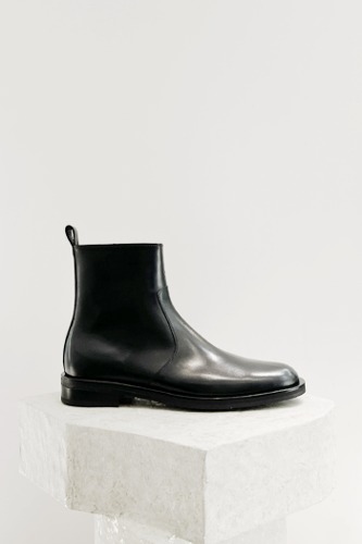 Lyon Leather Ankle Boots Blackblanc sur blanc blanc sur blanc 블랑수블랑 디자이너 슈즈
