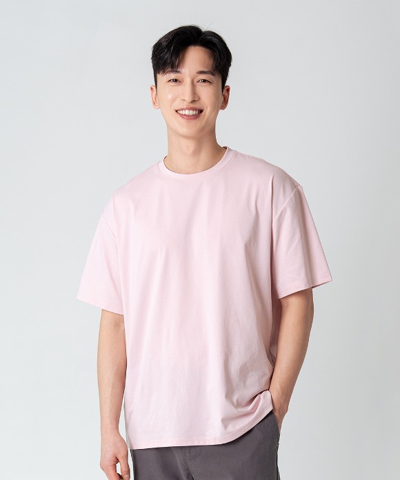 밸롭몰 남성 무지 좋은 티셔츠S2 핑크, ballop