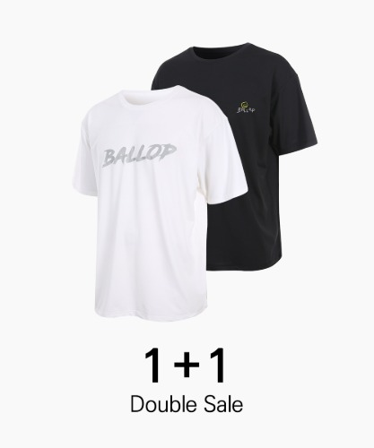 밸롭몰 밸롭 쿨 드라이 루즈핏 티셔츠+루즈핏 스마일 티셔츠 1+1, ballop