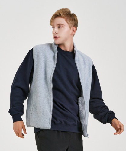 Basic Fleece Vest [Gray]