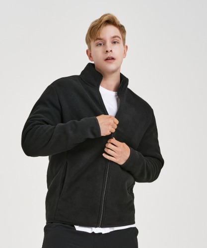 Zip-Up Fleece Jacket [Black]