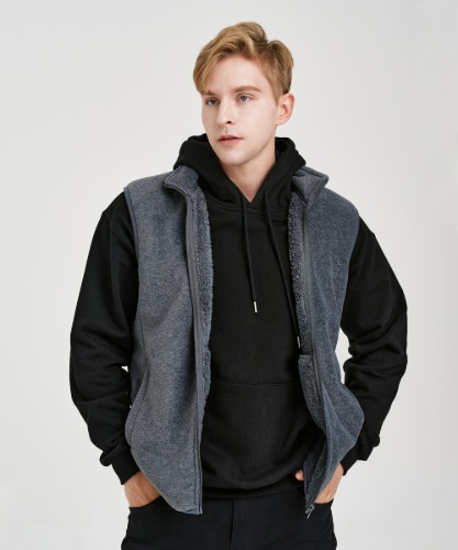 Basic Fleece Vest [Charcoal Gray]