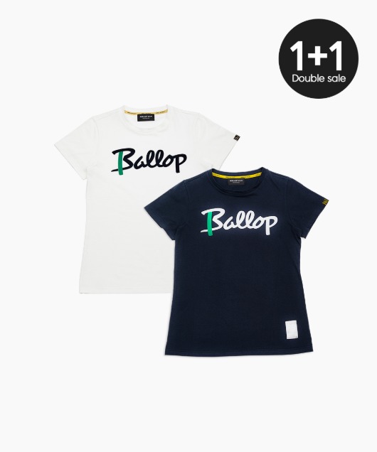 밸롭몰 밸롭 여성 로고플레이 티셔츠 1+1, ballop
