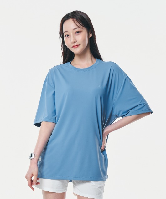 밸롭 쿨 드라이 시그니처 루즈핏 티셔츠 블루(남녀공용)