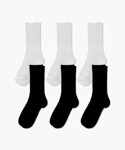 Ballop 6-Pack Daily Midi Socks [White, Black]