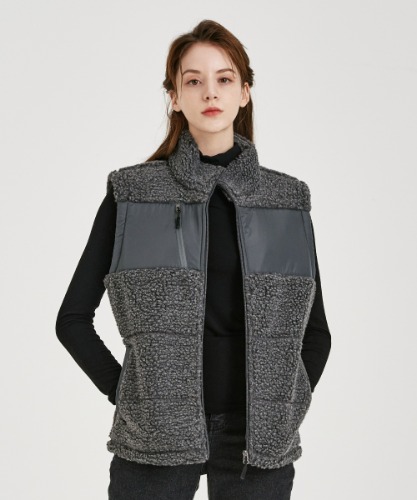 Sherpa Fleece Vest [Charcoal Gray]