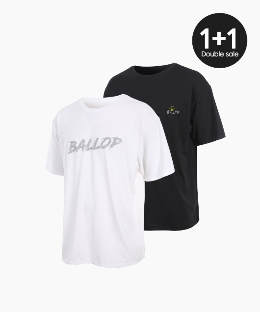 Men&#039;s Cool Dry Loose Fit T-Shirt + Smiley Face T-Shirt Set