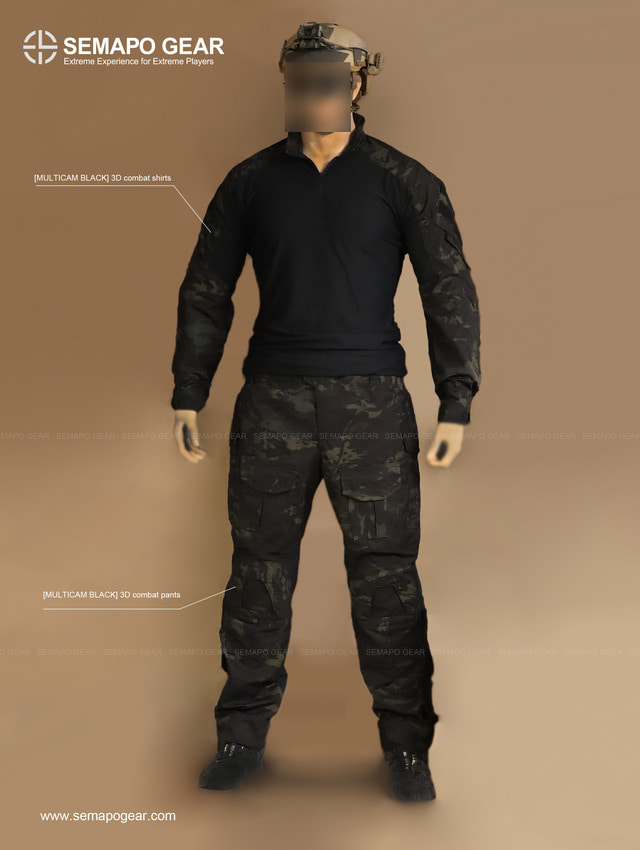 Multicam Black] 3D combat uniform shirts - SEMAPO GEAR