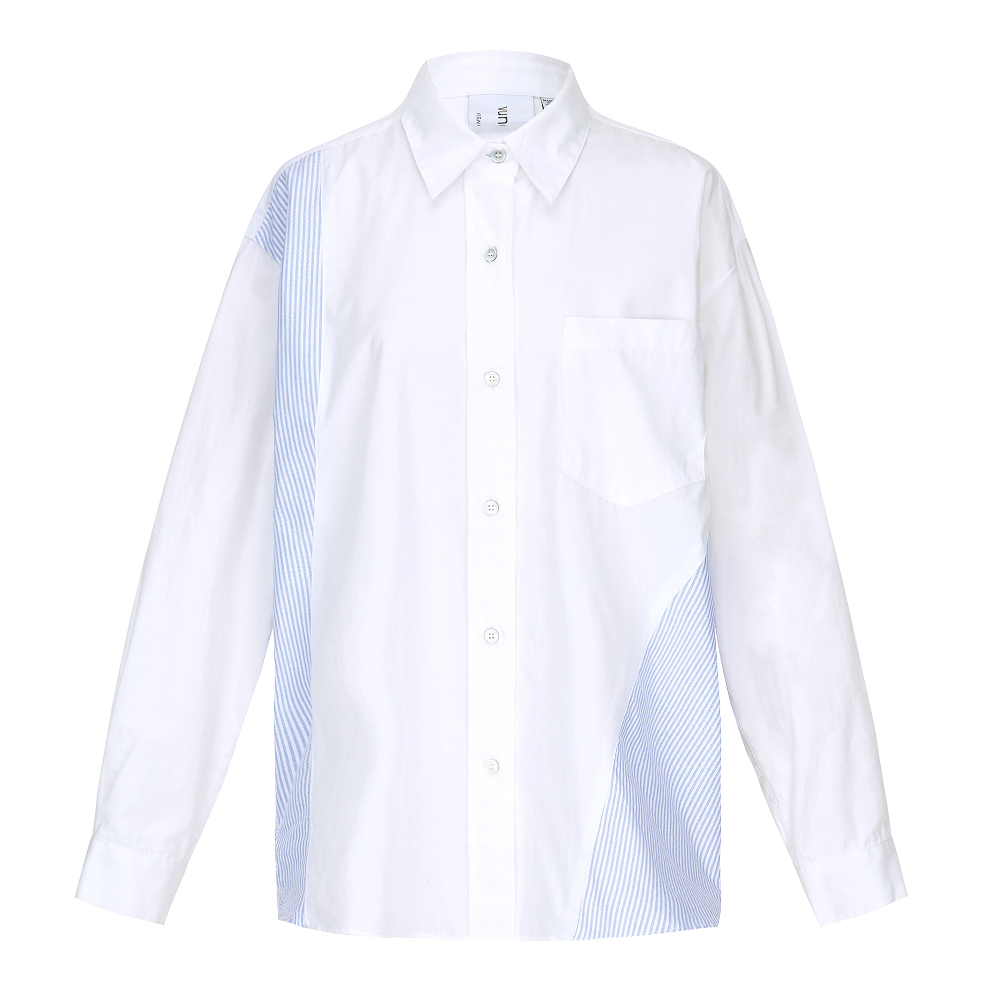 [아울렛] Florella combi pattern shirt (플로렐라 콤비 패턴 셔츠) White