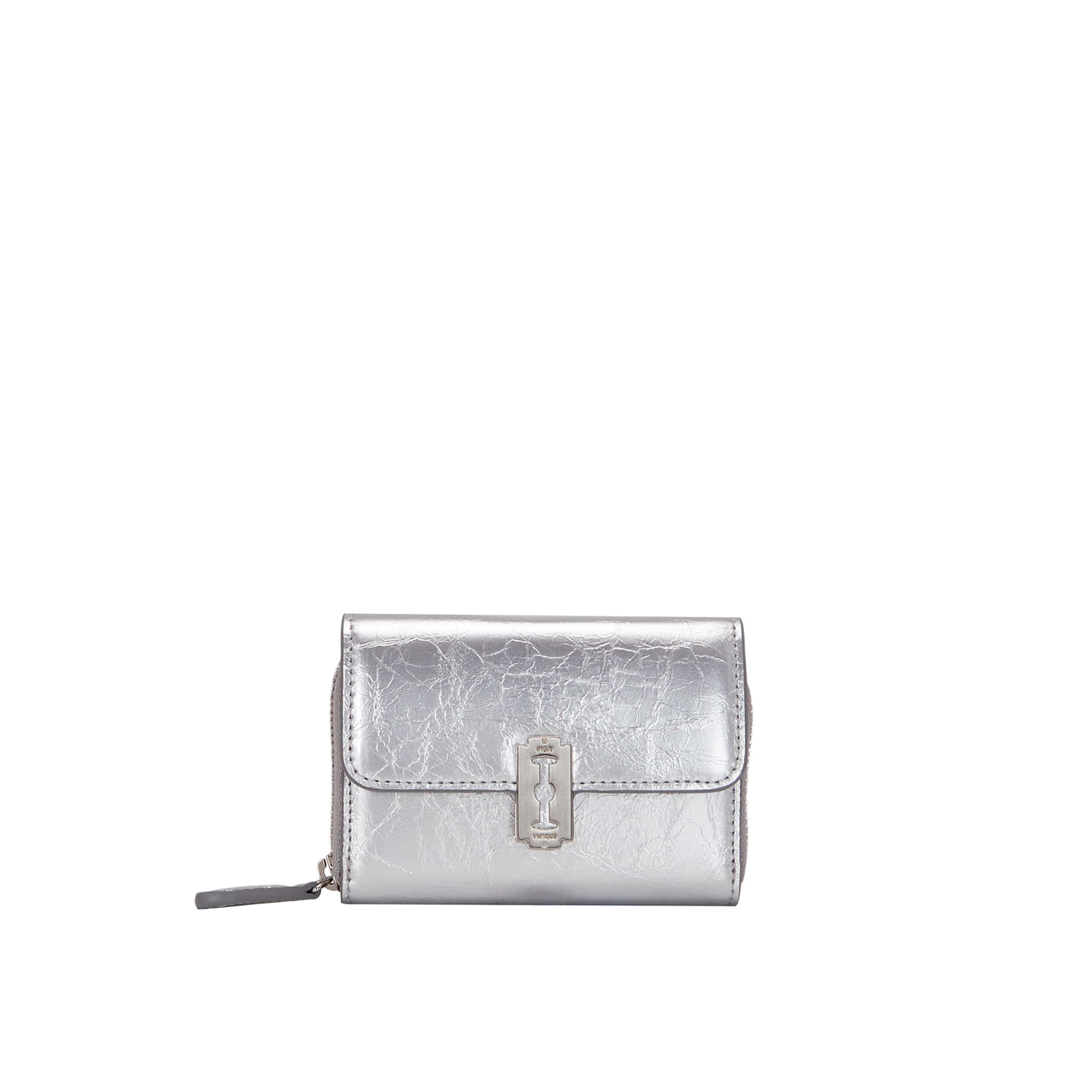 ●vunque● Perfec Zipper Card Holder Silver m1037_1140529 ○vunque○ Perfec Zipper Card Holder Silver m1037_1140529