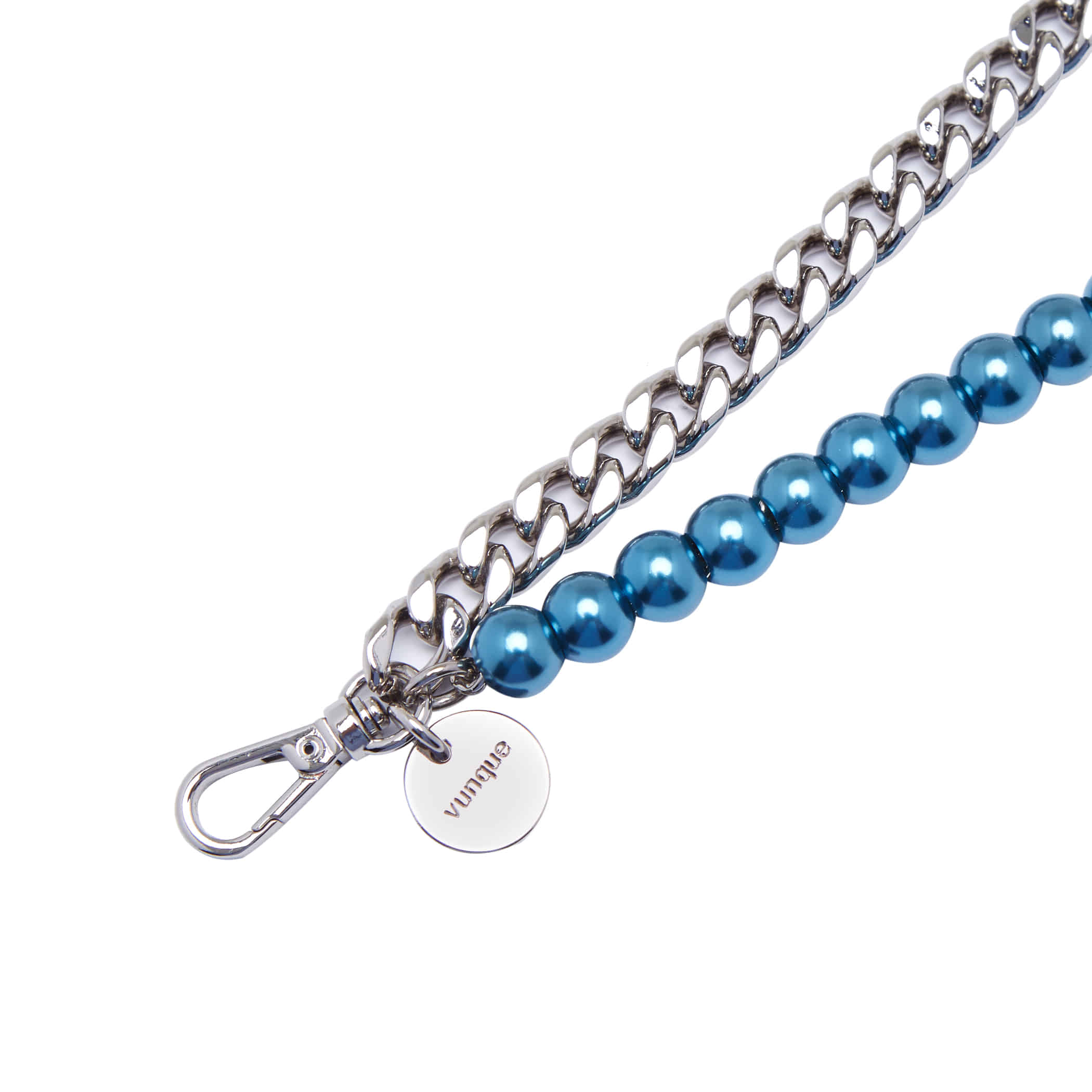 [아울렛] Pearl Metal Double Chain Strap (펄 메탈 더블 체인 스트랩) Blue