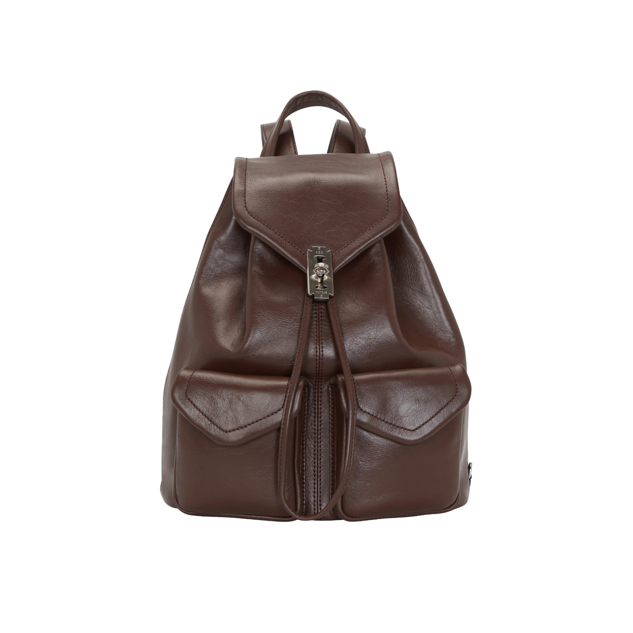 Occam Doux double pocket Backpack M (오캄 두 더블 포켓 백팩 미듐) Choco Brown