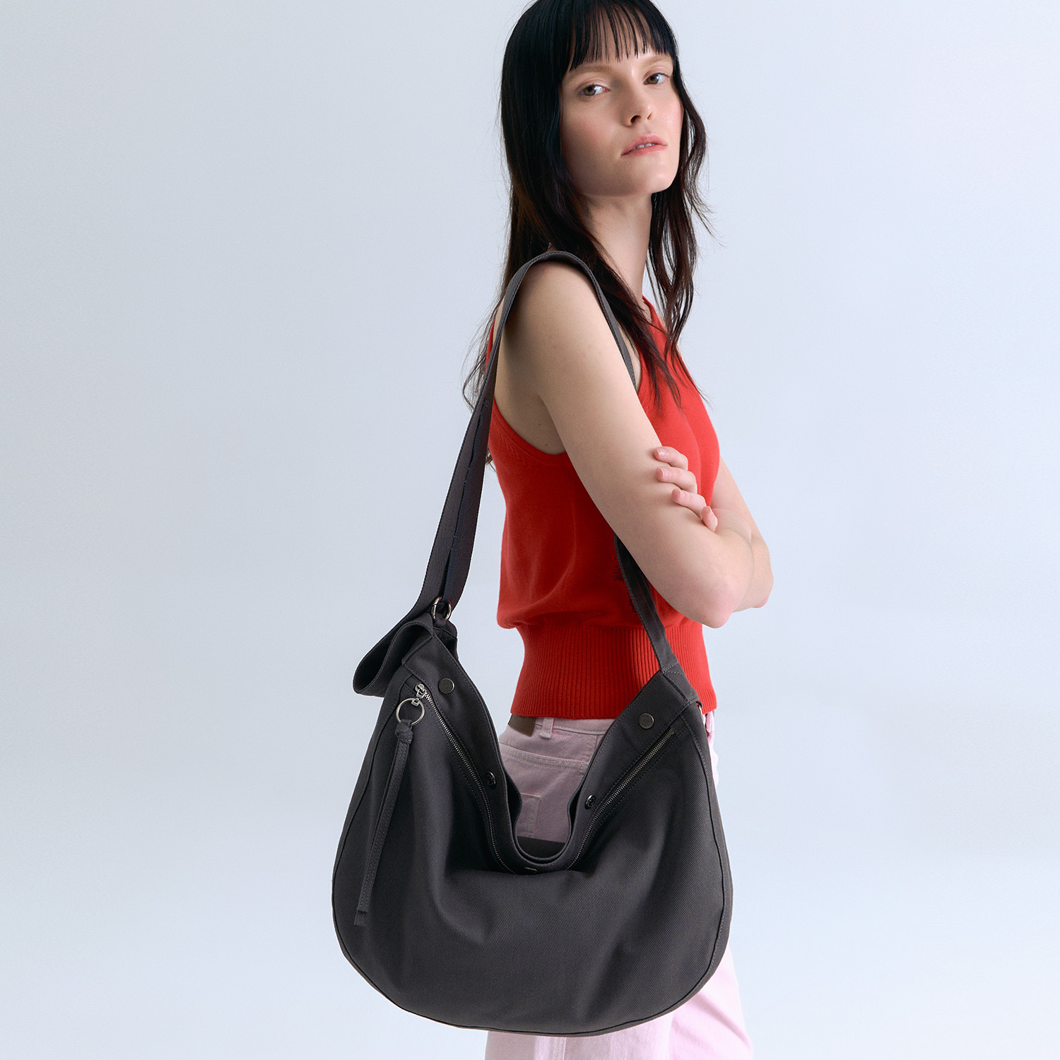 VUNQUE | 正規品/関税送料込み Perfec Button Up Rider Hobo L Perfec Button Up Rider Hobo L Stone Grey - vunque(분크)