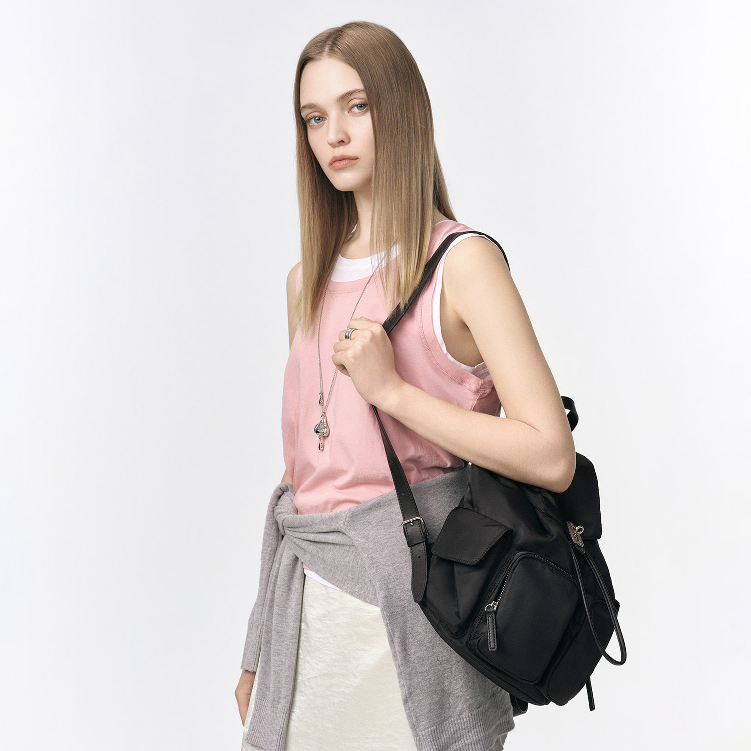 VUNQUE Hey Double Pocket Backpack M ブラック Hey Double Pocket Backpack M Black - vunque