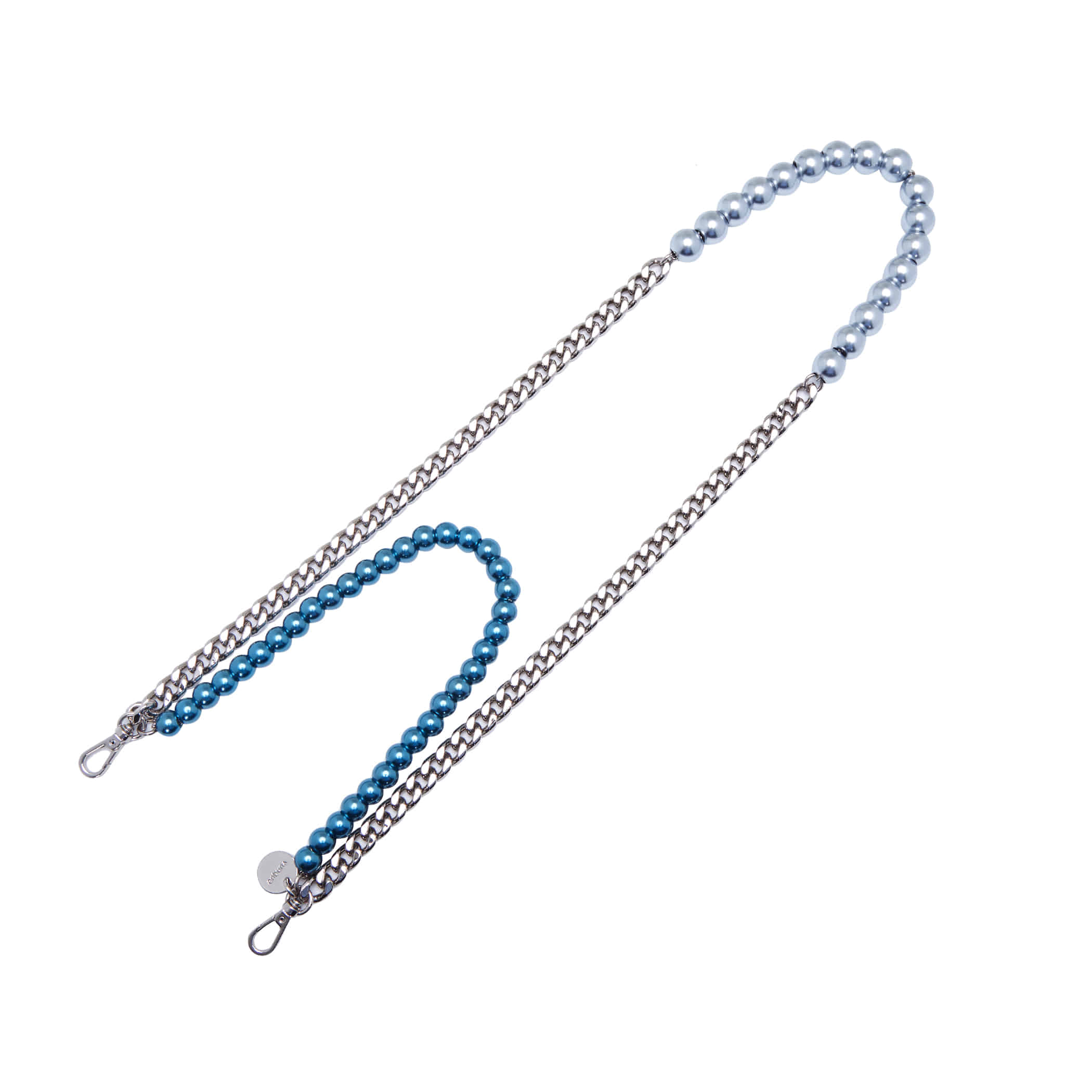 [아울렛] Pearl Metal Double Chain Strap (펄 메탈 더블 체인 스트랩) Blue