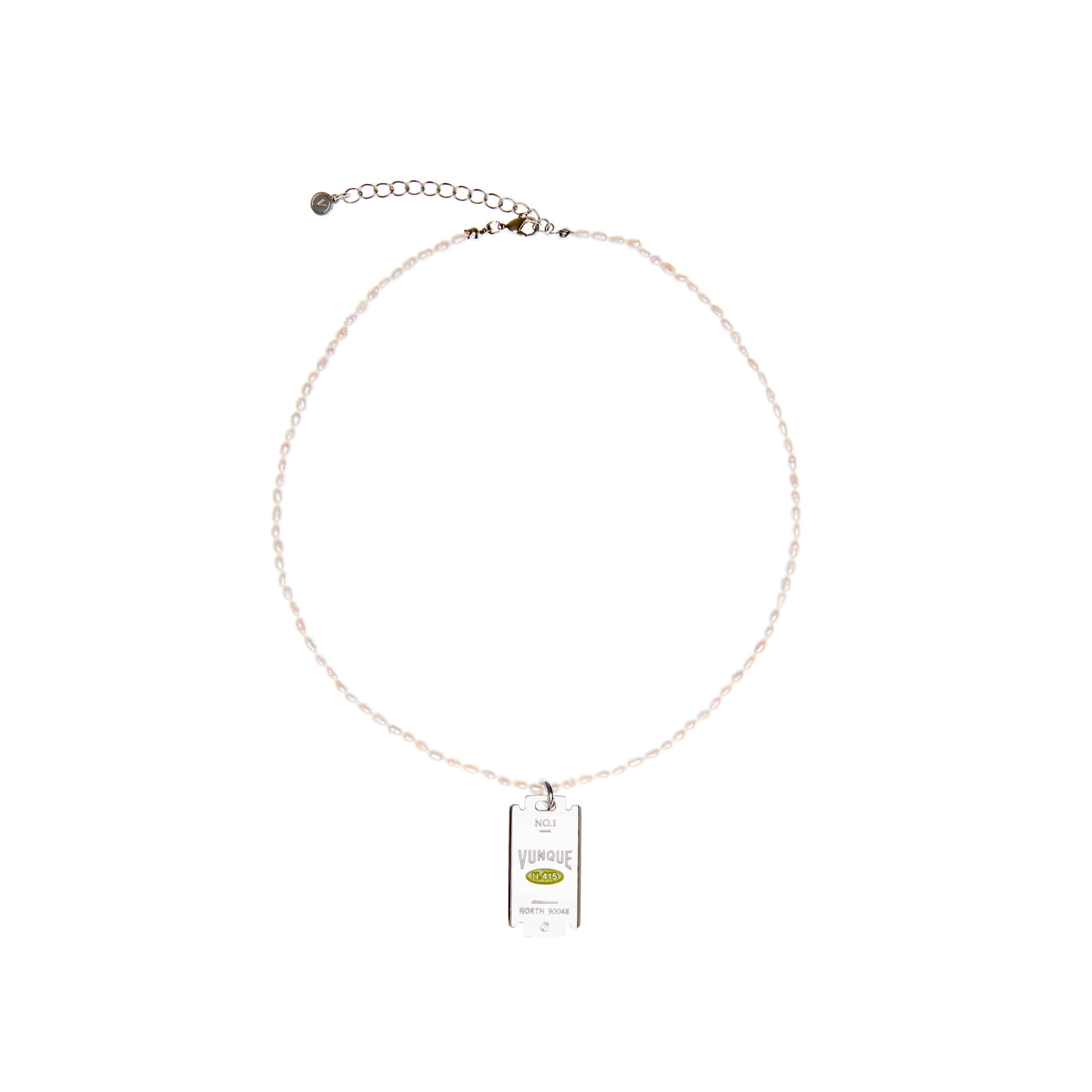 Meaning Out(M.O) Razor Pearl Necklace (M.O 레이저 펄 네크리스) Lime