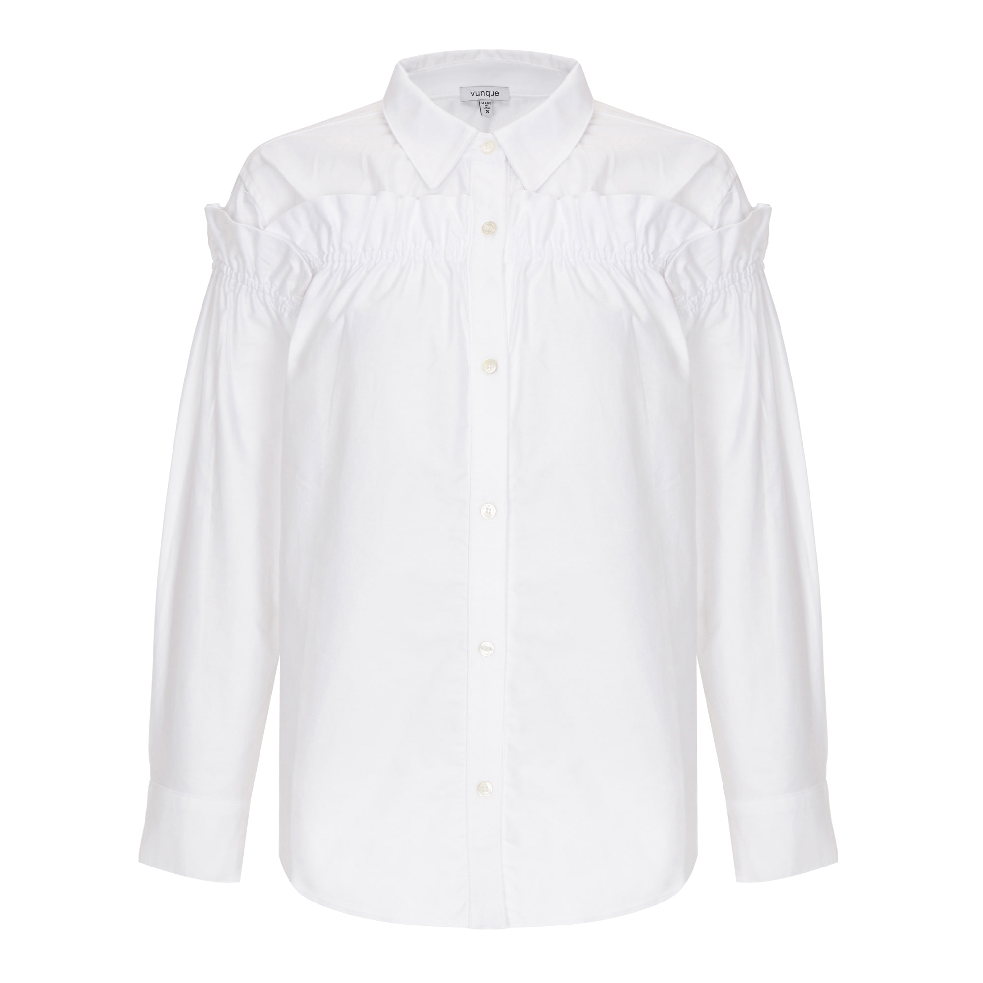Humming Upper Pleats Shirt (허밍 어퍼 플리츠 셔츠) White